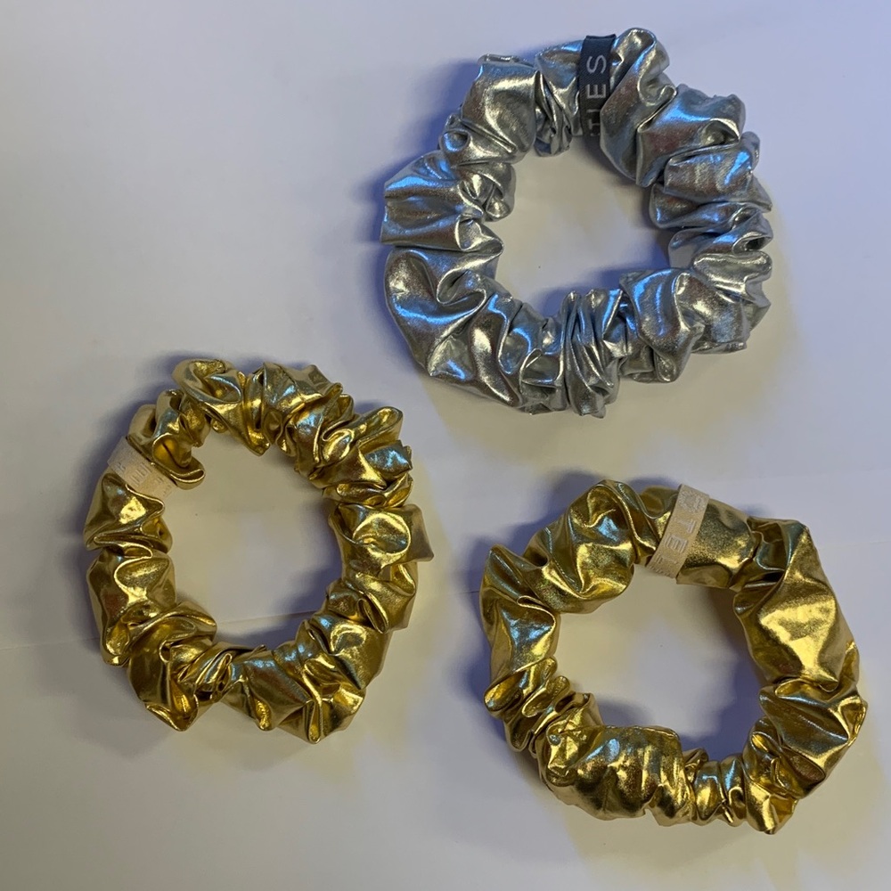 Teleties Gold and Silver Scrunchies Set